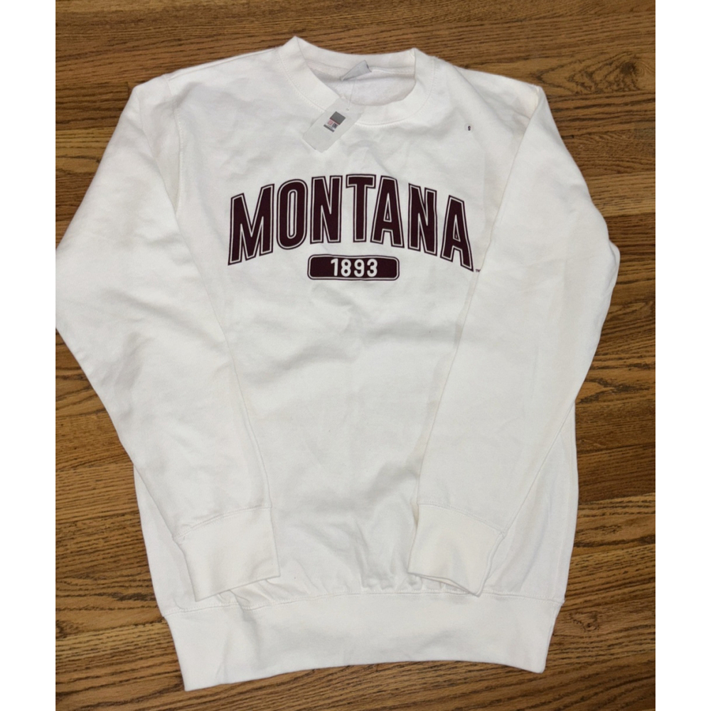 University of Montana Campus United Sweatshirt White Adult Small NWT